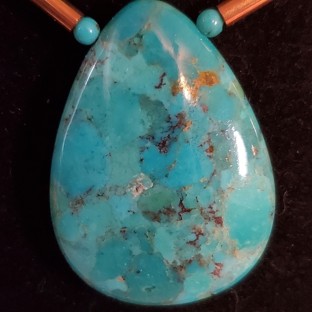 Turquoise and Copper Necklace - Picture 10 of 12